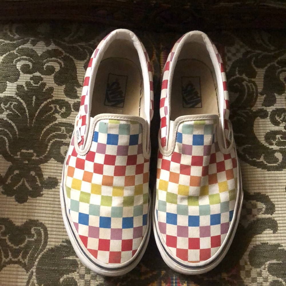 Rainbow Checkered Vans